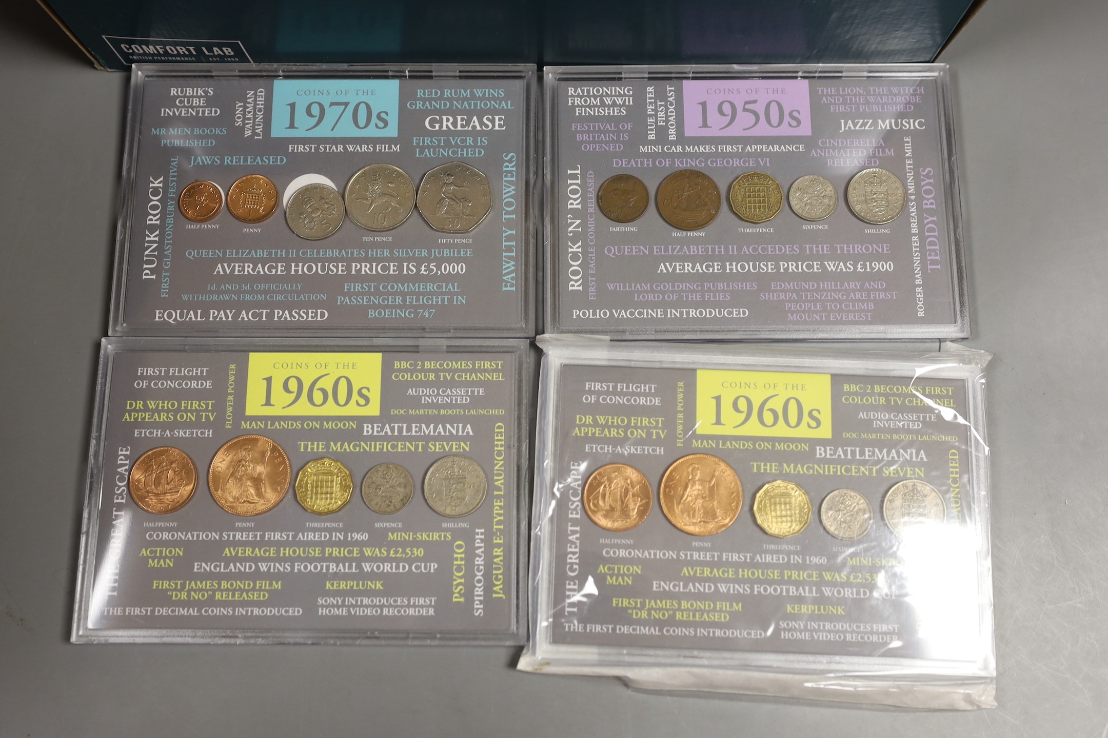 Cased encapsulated coins - 1887 silver crown, 1935 silver jubilee crown, 1937 coronation crown, Victoria 1838 silver 2d, 1921 US silver Morgan dollar, 1907 silver florin, East India Company 1840 silver one rupee, a 2018